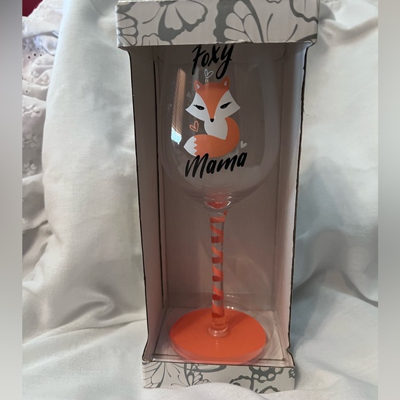 RAISE THE BAR Foxy Mama Wine Glass - Orange and White NWT - Picture 6 of 6